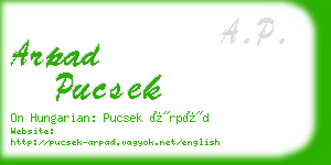 arpad pucsek business card